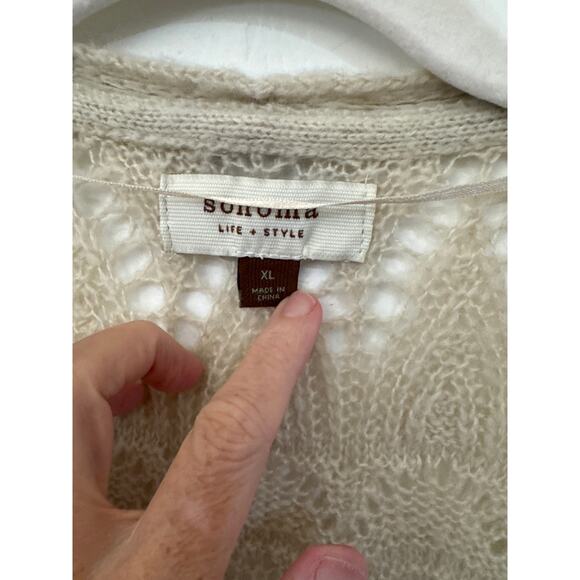 Women's Sonoma Cream Open-Knit Cardigan - Size XL - Picture 2 of 8